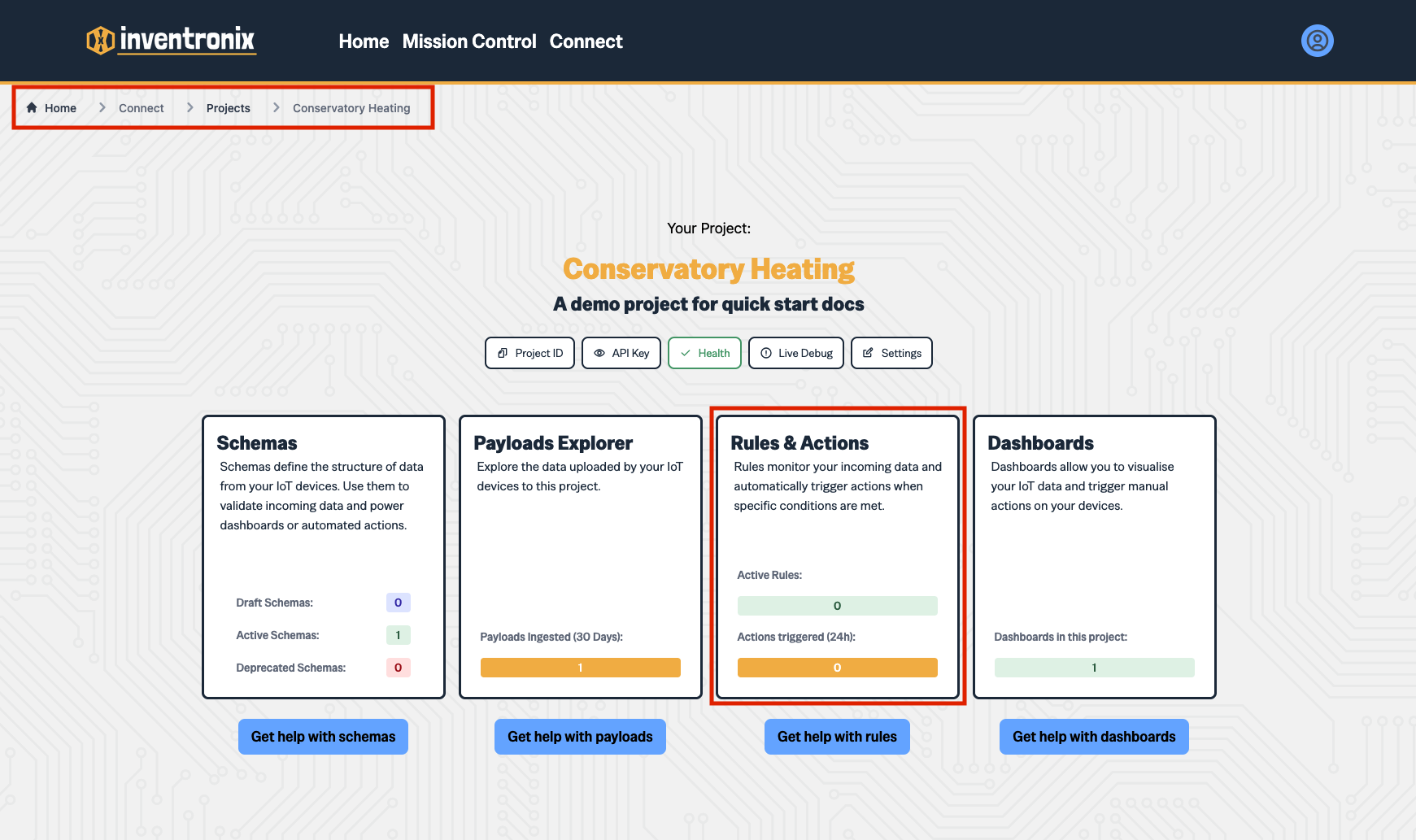 Ruels and actions option
